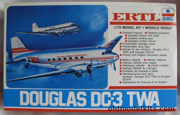 ESCI 1/72 Douglas DC-3 - TWA NC49551 or Sabena, 8246 plastic model kit
